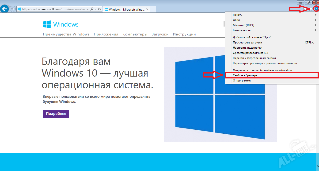 Свойства браузера